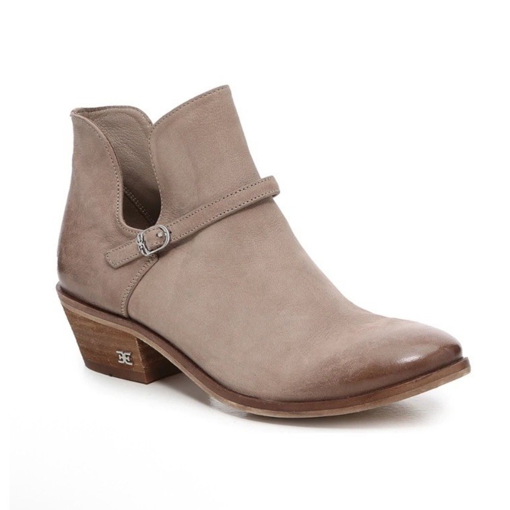 Sam Edelman Palmer Taupe Leather Ankle Booties 10 Boho Fall Western Festival